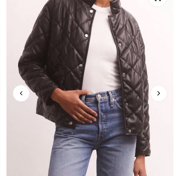 Z Supply quilted faux leather cropped jacket. Size M - Picture 2 of 10